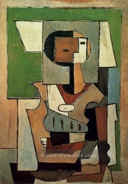  Komposition Kunst - Komposition avec personnage Woman aux bras croises 1920 kubismus Pablo Picasso